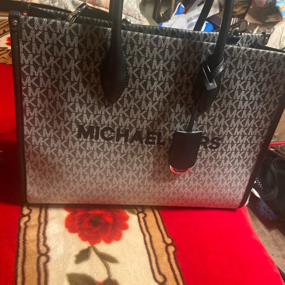 Michael Kors Black and White Signature Tote